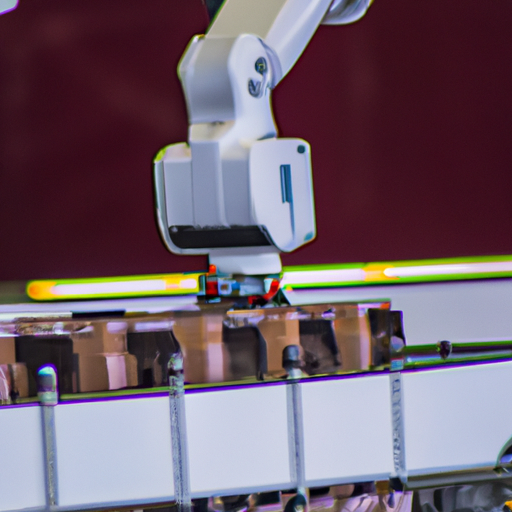 צילום של רובוט תעשייתי עובד בפס ייצור של ייצור, המדגים את התפקיד הרווח של אוטומציה בתעשיות של היום.